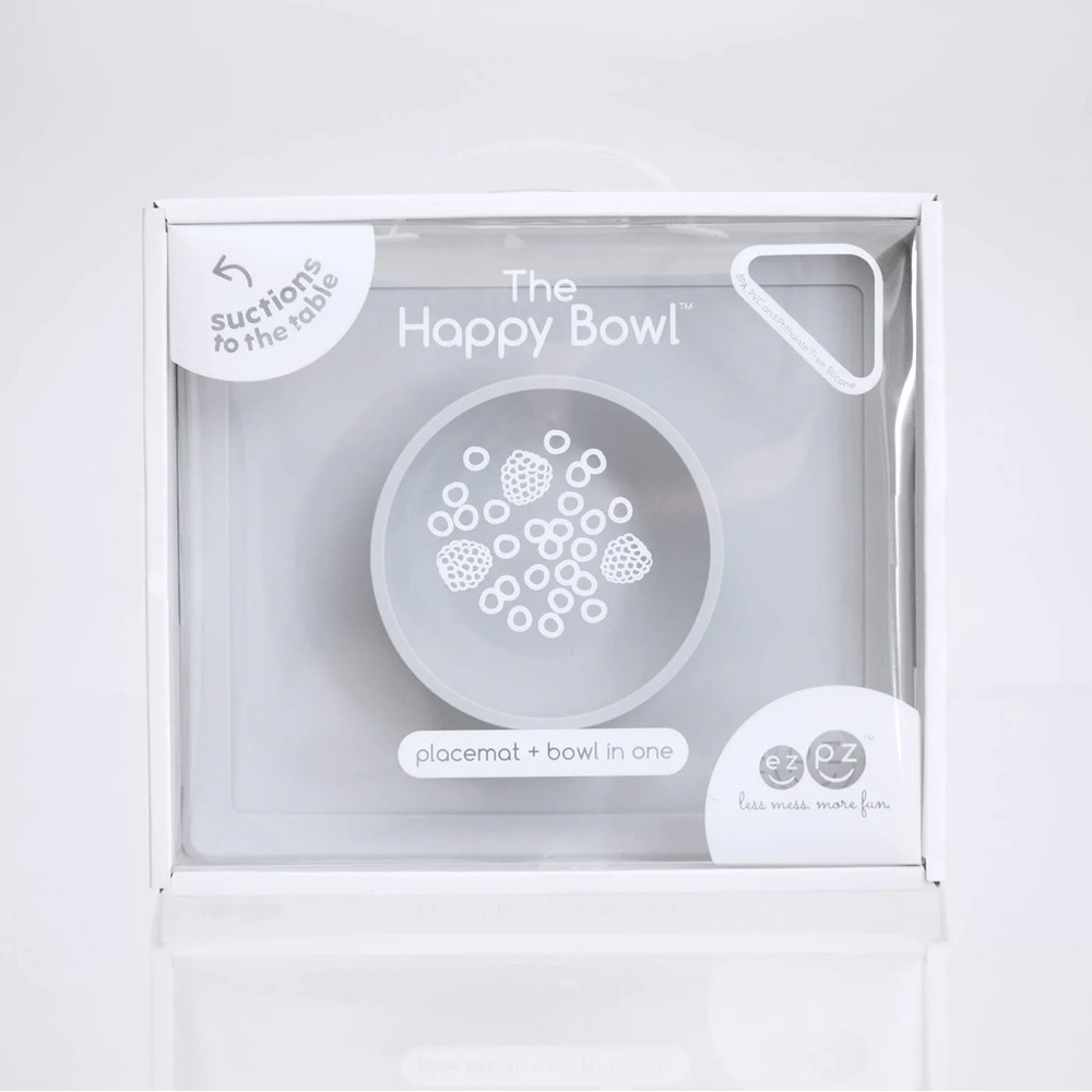 EZPZ Gray Happy Bowl for Kids